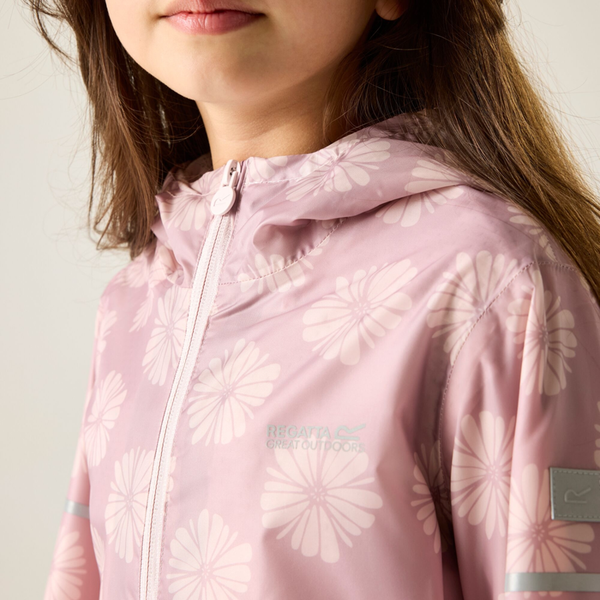 Regatta Kids Lever II Petal Waterproof Jacket - Powder Lilac/Pink Haze
