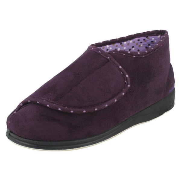 Padders Ladies Padders Wide Fitting Boot Style Slippers Cherish