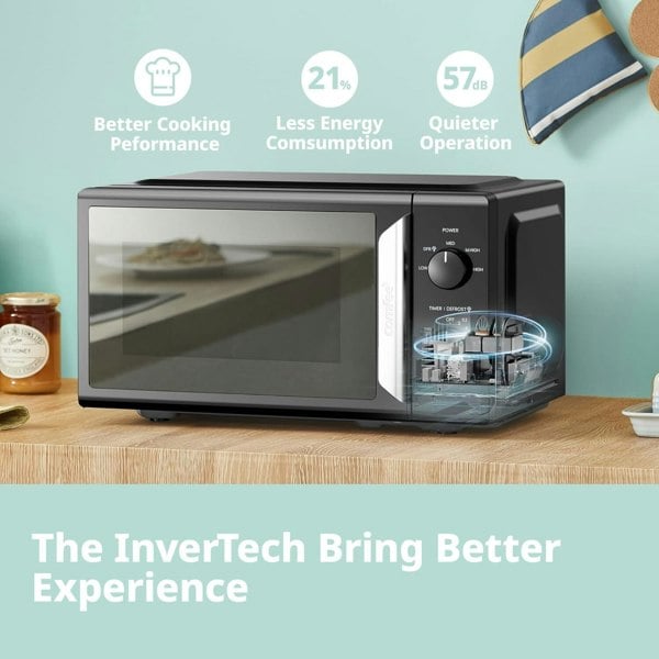 700W White 19L 5-level Power Kitchen Manual Microwave Oven with Timer Living and Home Black 