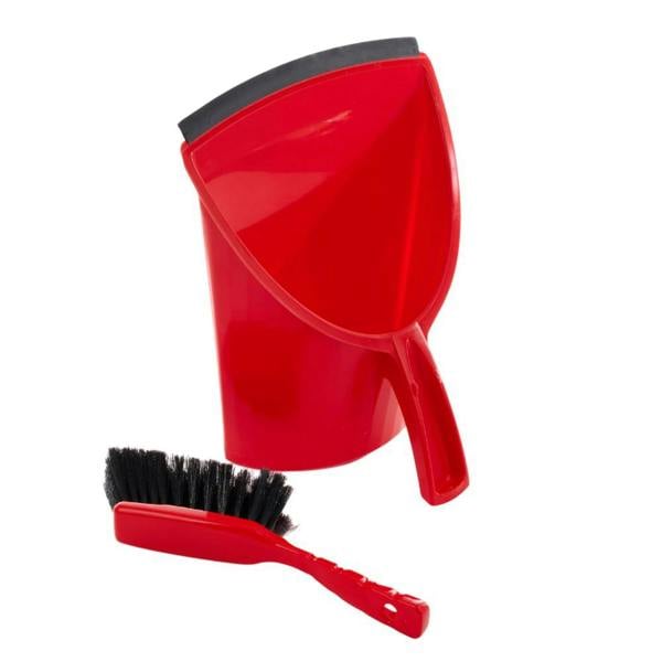 Leecroft SCOOPA Dustpan & Brush Soft Red - One Colour - 