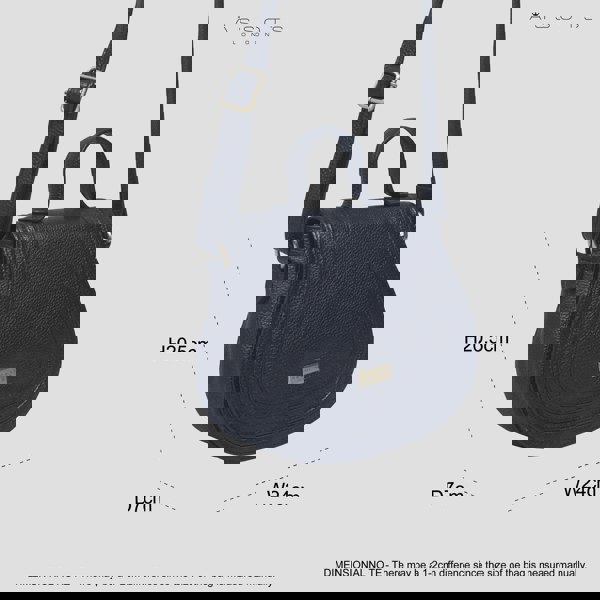 Assots London 'CARMEL' Navy Real Leather Shoulder Crossbody Bag