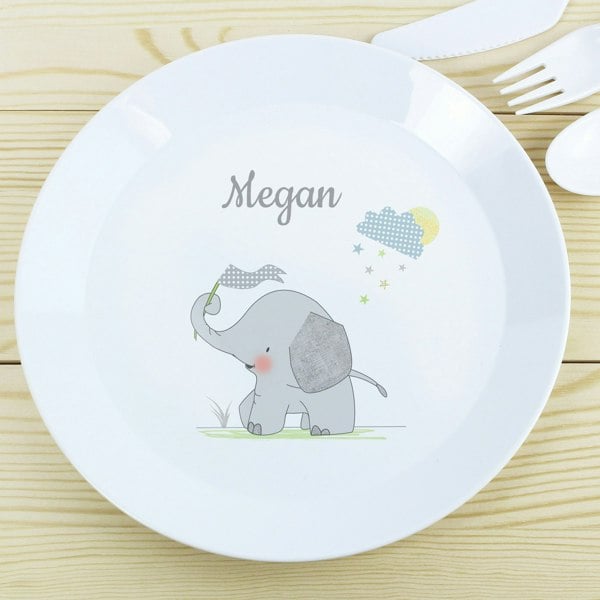 Personalised Memento Company Personalised Hessian Elephant Plastic Plate