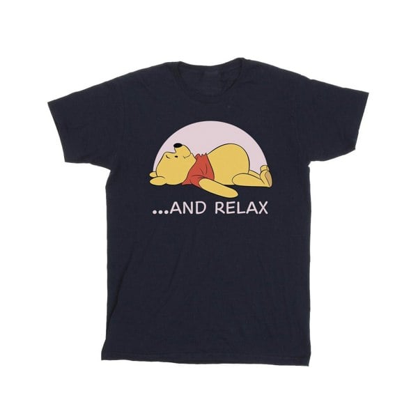 Disney Mens Winnie The Pooh Relax T-Shirt - Navy Blue