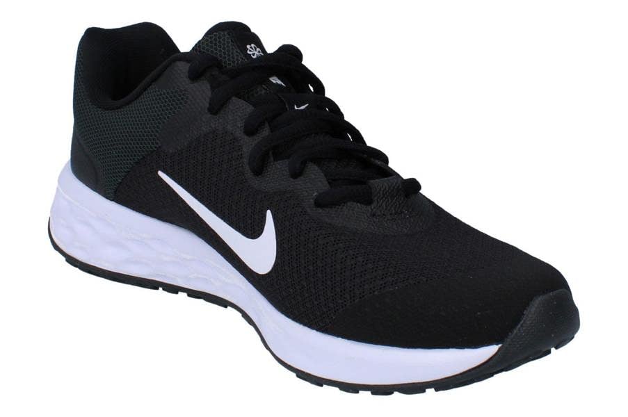 Nike Revolution 6 NN GS Trainers Dd1096  003 - Black White Dark Smoke Grey 003 - Photo 3