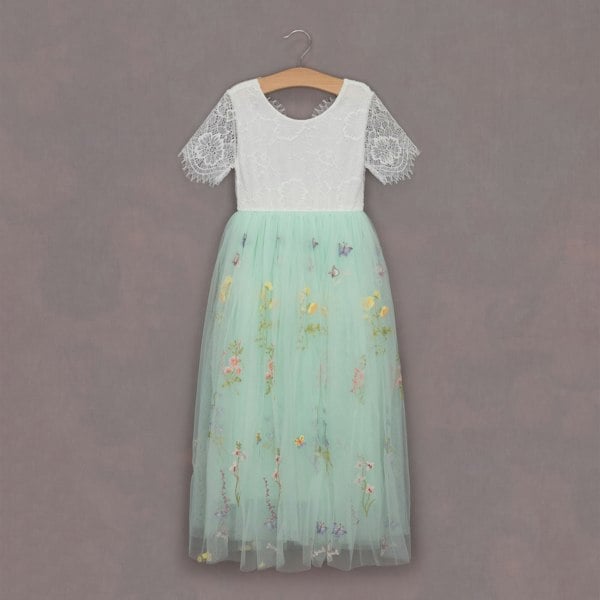 Baby Enchanted Dress - Mint Green /White Lace