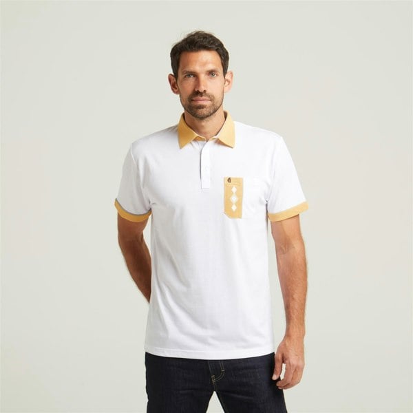 Gabicci G52X07 Mens Short Sleeve Plated Jersey Polo Shirt Gabicci Classic - WHITE