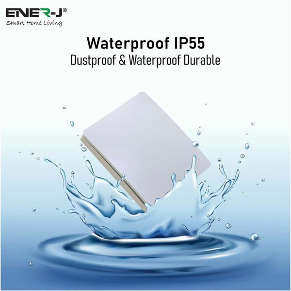 Ener-J 1-Gang Wireless Kinetic Switch, Self-Powered, IP65 Waterproof, White (Pro Range)