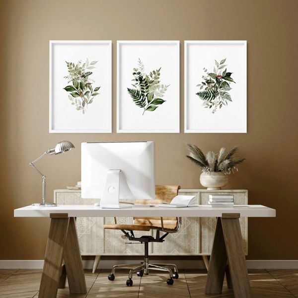 Wall decor in office | set of 3 framed wall art