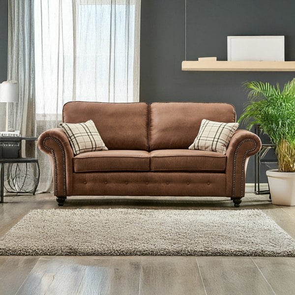 Furnishings For Less Oakland Chesterfield Leather 3 Seater