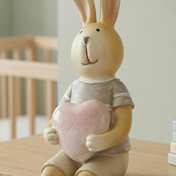 Garden Greatness Boy Resin Rabbit With Love Heart
