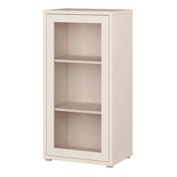 Furniture To Go Alice Springs Low Glass Fronted Cabinet with Push-to-Open Door in Sand