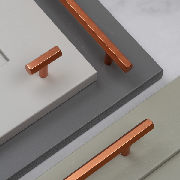 Handle & Home Rose Gold Hexagon T-Bar Cabinet Handle & Knob