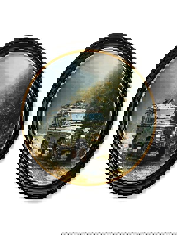 Exceptional Art Country Track Defender Green - Oxford Round Frame