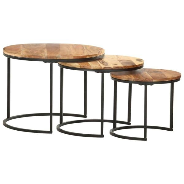 Berkfield Nesting Tables 3 pcs Solid Acacia Wood