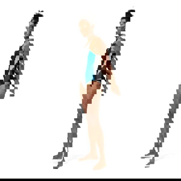 Speedo black turquoise colourblock 2.0 one-piece swimsuit with muscleback design