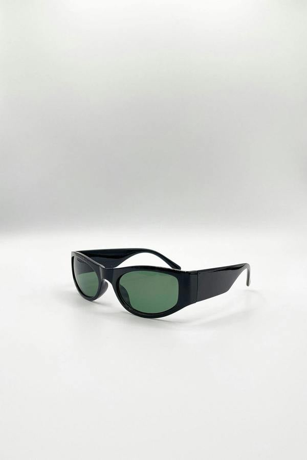 SVNX Racer Wrap Around Sunglasses In Black