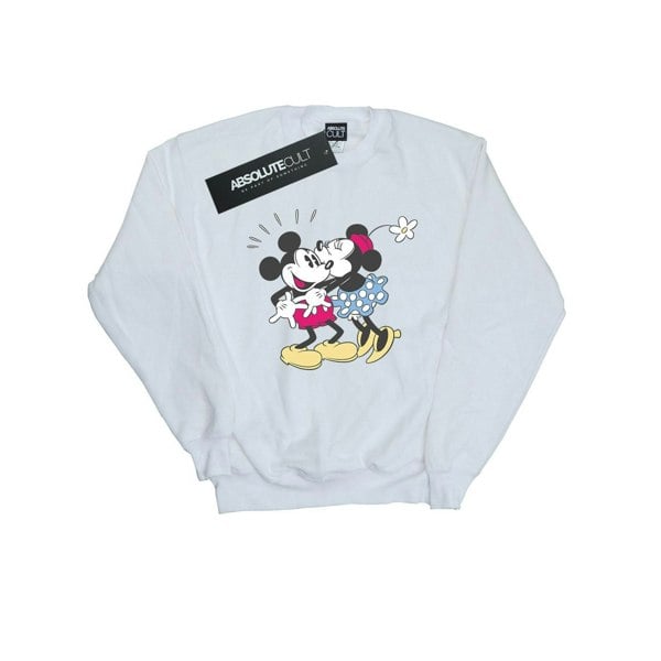 Disney Mens Mickey And Minnie Mouse Kiss Sweatshirt - White