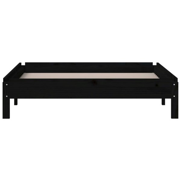 Berkfield Stack Bed Black 75x190 cm Solid Wood Pine