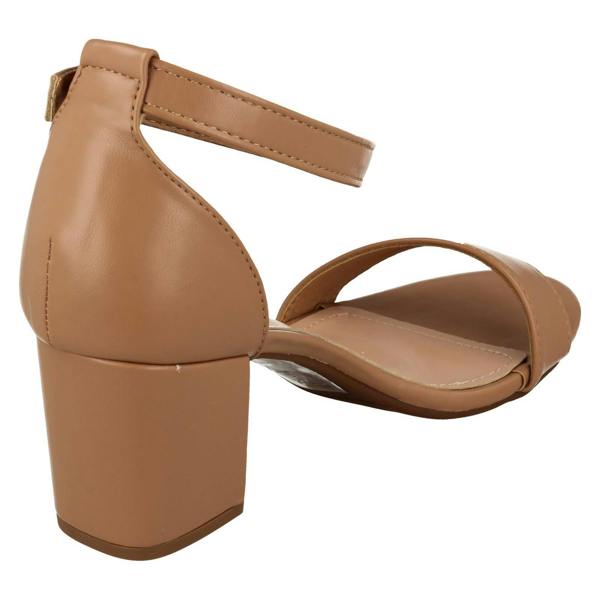 Anne Michelle Ladies Anne Michelle Mid Block Heel Buckle Ankle Strap Wide Fitting Sandals F12104