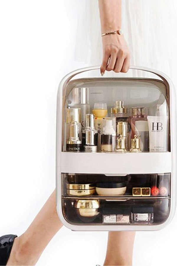 Living and Home 40CM Modern Dustproof Storage Box Portable Dressing Case