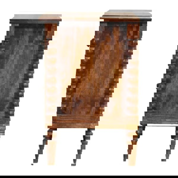 Artisan Furniture Solid Wood Spindle Leg Amber Oak Nightstand