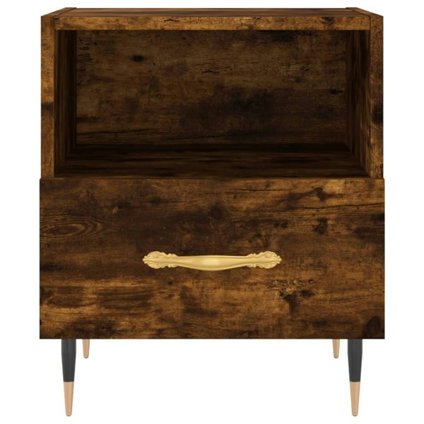 Berkfield Bedside Cabinet Smoked Oak 40x35x47.5 cm Engineered Wood