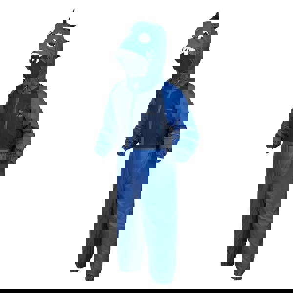 Regatta Childrens/Kids Mudplay III Hooded Rainsuit - Nautical Blue - 