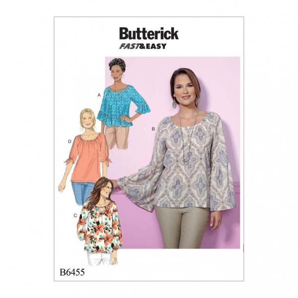 Butterick Sewing Pattern 6455, Tops for Women, Y (XSM-SML-MED) - Easy