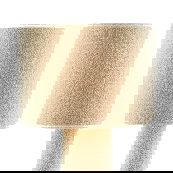 Designer Table Lamp with Cream Wool Base and Shade with Inner Lining Image 3