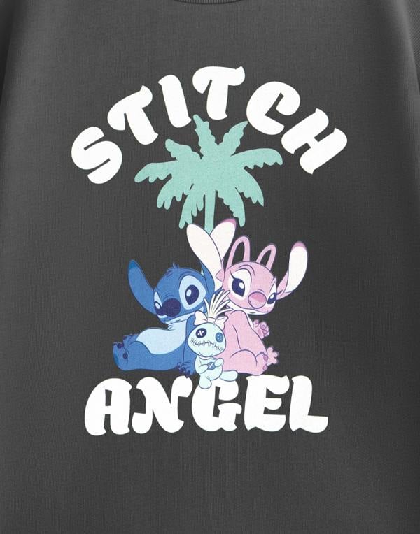 Disney Stitch & Angel Girls Grey Lilo & Stitch Sweatshirt