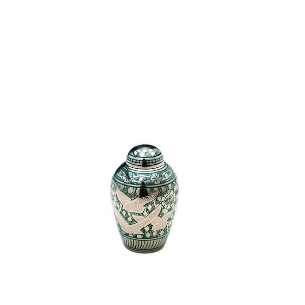 Memorials Direct Brass Birds Urn (Green)
