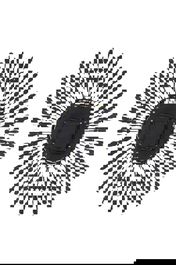 Living and Home 37.5cm Dia Drop-Shape Arabic Numeral Metal Silent Wall Clock with Crystal, Black