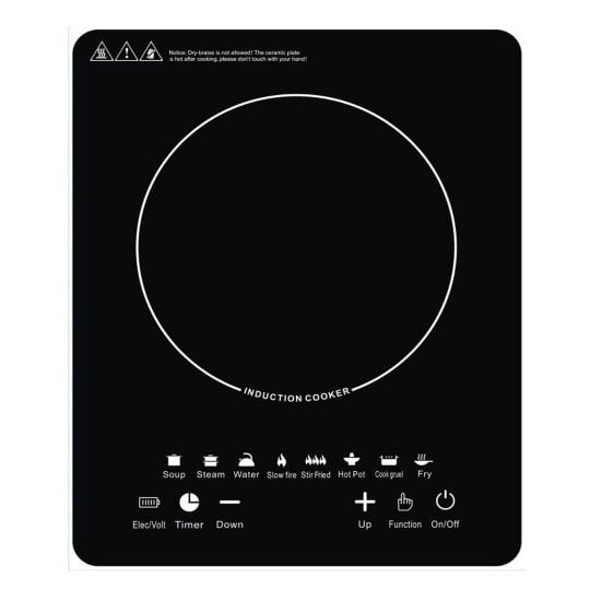 Havendro 2200W Electric Induction Hob Portable Digital Touch Single Cooker Hot Plate Tool - black