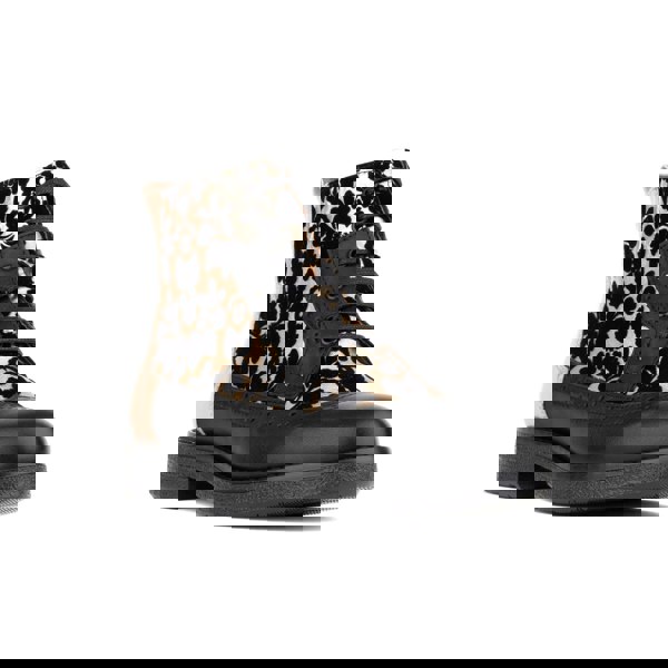 Embassy London Hatter - Black Rose Gold - Women's Italian leather higher ankle boot with rubber sole