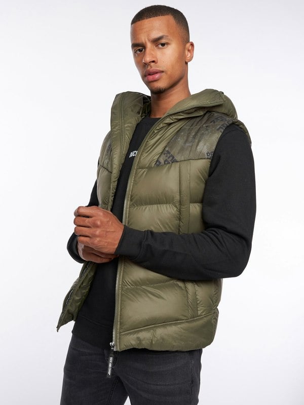 Duck and Cover Rierson Hooded Gilet Dark Olive