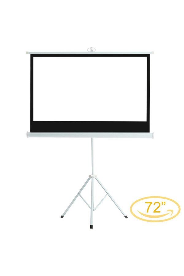 Living and Home 72 inch Manual Tripod Screen Projector Movie Screen