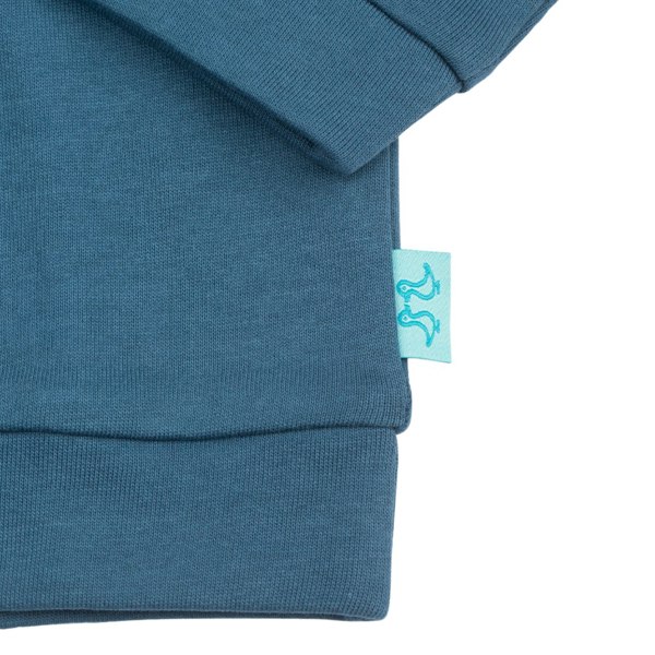 Luca and Rosa Blue Pull On Organic Cotton Hoodie