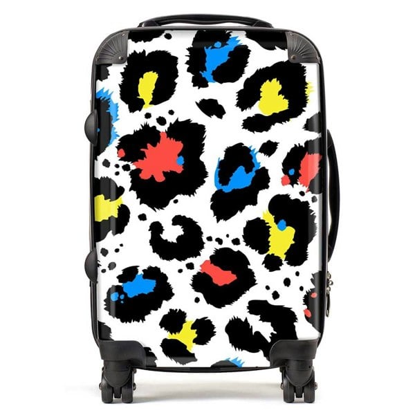 Warren Reed Coloured Leopard Print Suitcase