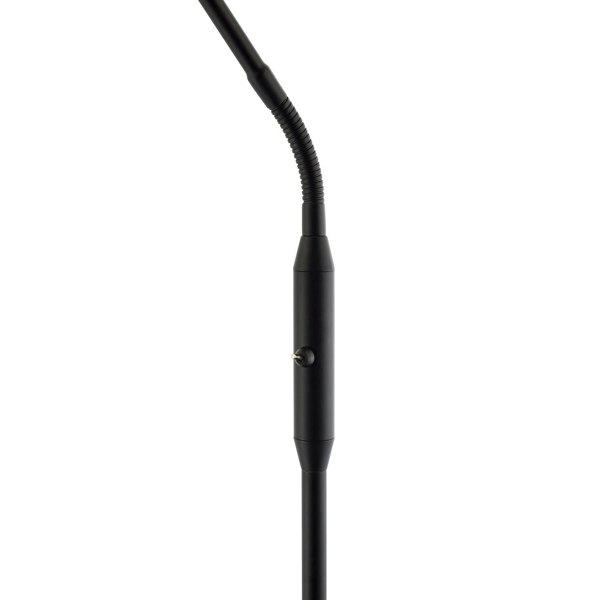 Traditional Reading Floor Lamp in Matte Black with Toggle Switch and Glass Shade Image 3