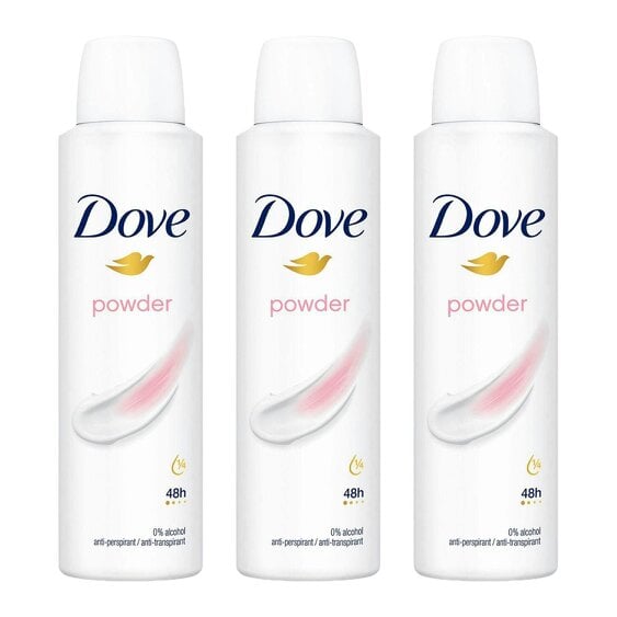 Dove Anti-Perspirant Deodorant Powder 3x150ml 48H Sweat Protection Deo for Women