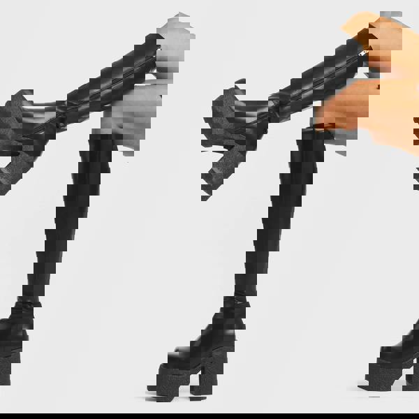 Lamoda Called Out BlackPU Chunky Platform Knee High Boots Trendy Stylish