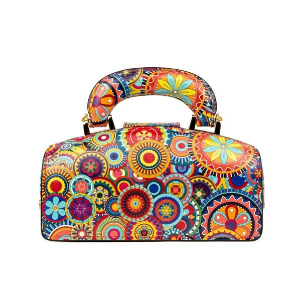 Embassy London Gazelle Mini - Signature Print - Women's mini bowling bag with handle and strap
