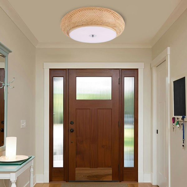 Lightsin Zen Bamboo Weave Ceiling Light with Antique Charm Lightsin UK 