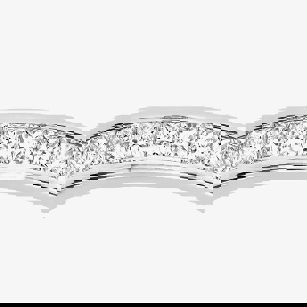 T. H. Baker 9ct White Gold 0.50ct Princess Cut Diamond Half Eternity Ring PR05550 9KW