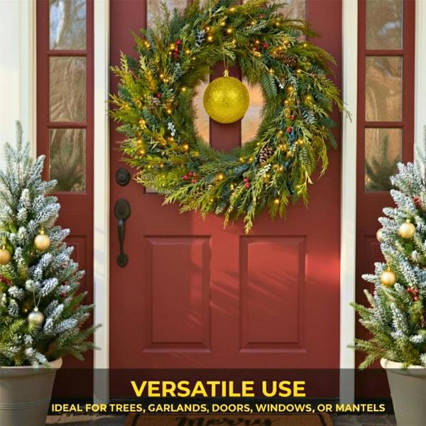 20cm to 25cm Dark Gold Glitter Christmas Bauble for Tree and Home Seasonal Décor image 5