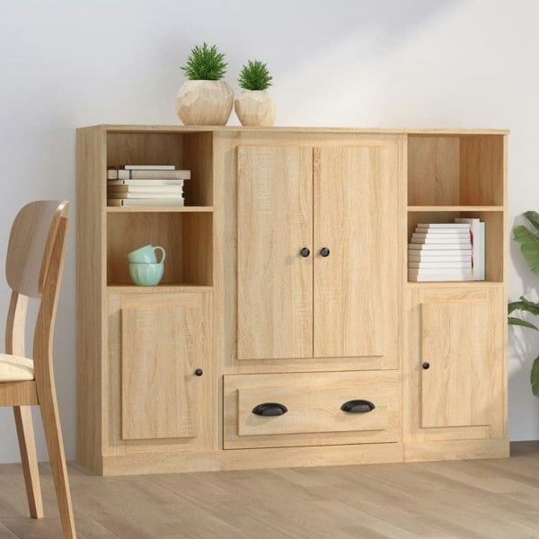 Berkfield Highboards 3 pcs Sonoma Oak Engineered Wood