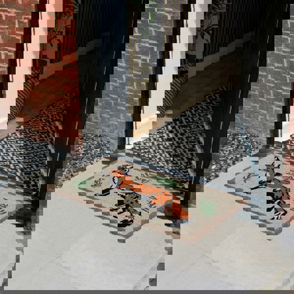 JVL Eco-Friendly Latex Backed Coir Entrance Doormat, 45x75cm - Fox