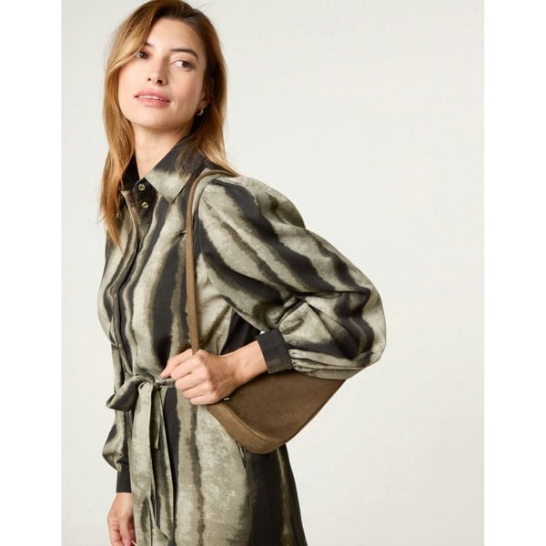 Blue Vanilla Printed Puff Sleeve Button Through Midi Dress