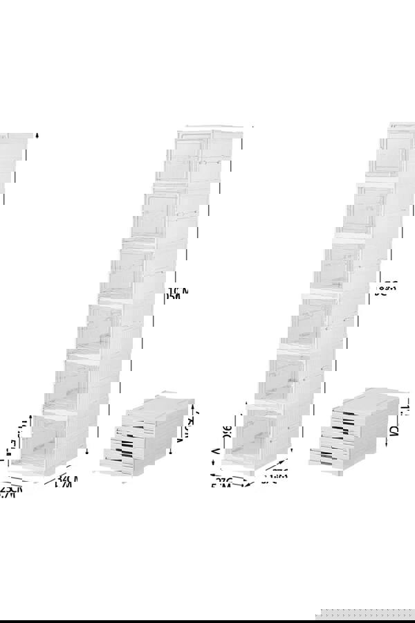 Living and Home 6-tier Shoe Organizer Storage Box Portable Folding Shoe Rack for Closet 25.7*34.7cm