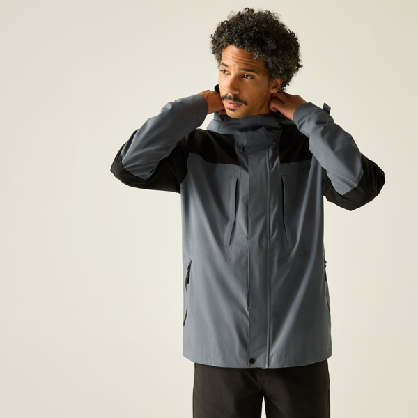 Regatta Mens Freesdale Waterproof Jacket - Storm Grey/Black